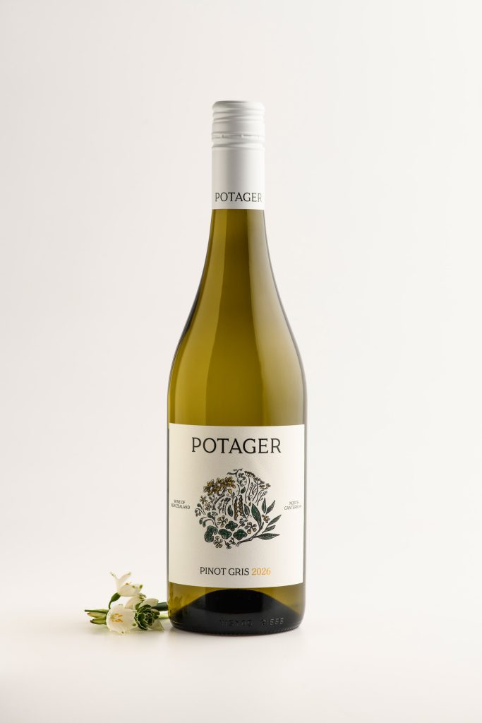 Bottle of Potager Pinot Gris 2026, North Canterbury wine